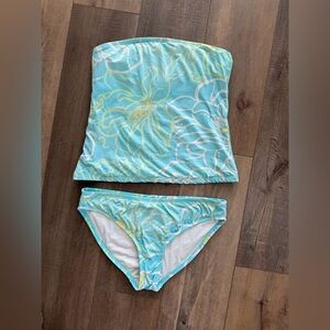 Lilly Pulitzer Aqua and Yellow Floral Bikini